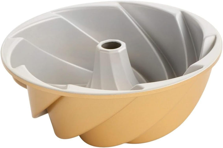 Nordic Ware 90077 Gugelhupf mit filigranen Einkerbungen, Aluminium, Gold, 21,6 x 21,6 x 10,2 cm