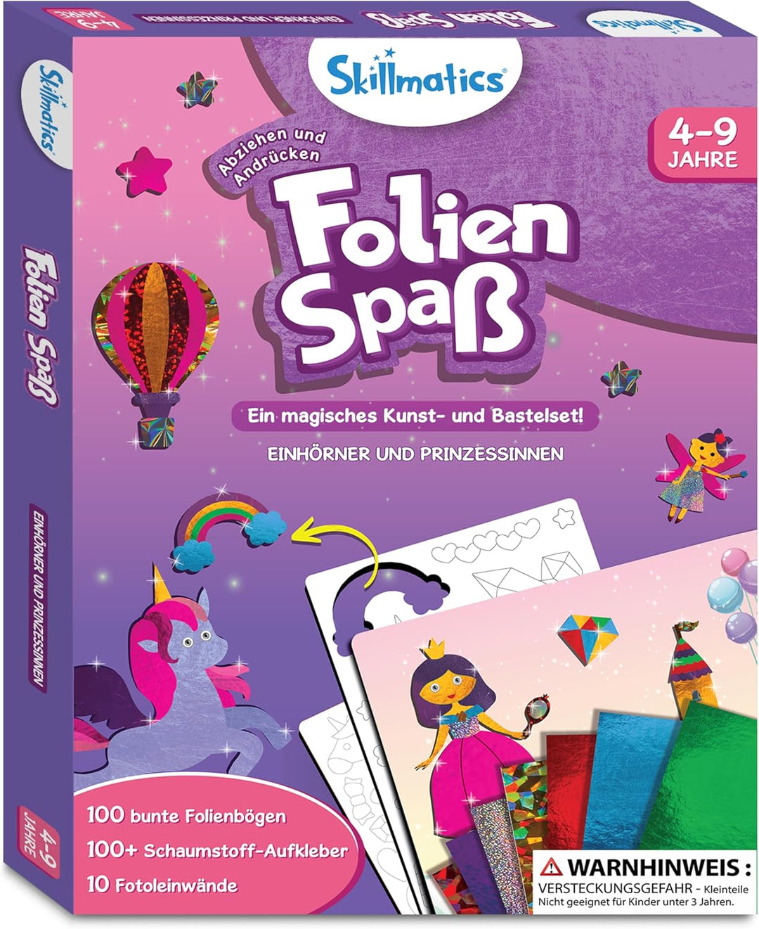 Skillmatics Kunst & Bastelaktivität- Folienspass Einhörner und Prinzessinnen, Schmutzfreie Kunst für