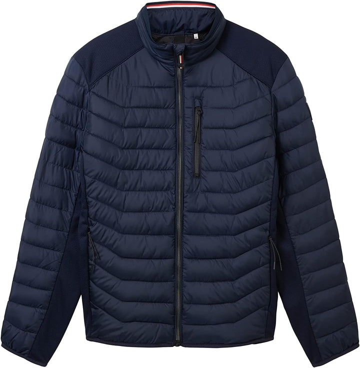 TOM TAILOR Herren Hybrid Steppjacke mit Stehkragen S 10668-sky Captain Blue, S 10668-sky Captain Blu