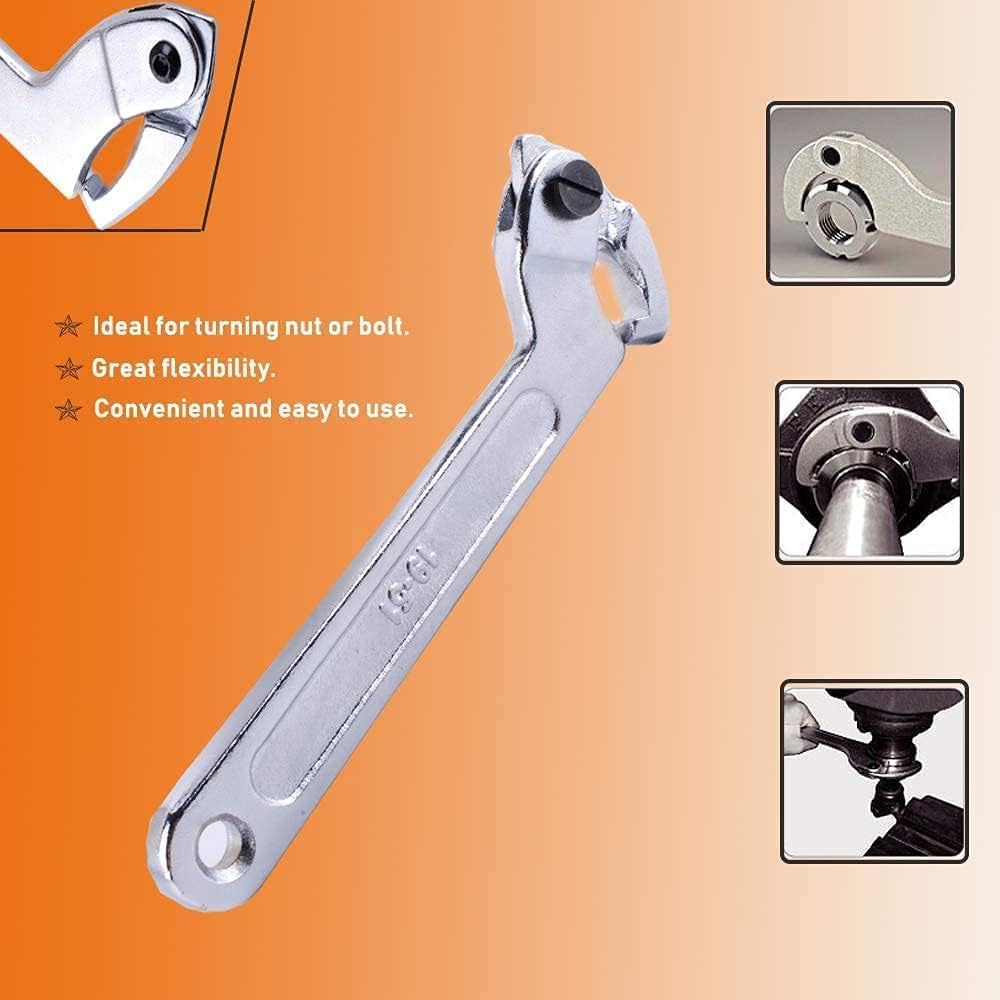 Poweka C Verstellbar Hakenschlüssel 4 Stück Schraubenschlüssel Enthält 3/4-2", 1 1/4-3", 2-4 3/4", 4