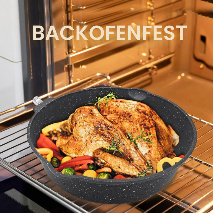 Bratpfanne 20cm, Antihaft Beschichtung Pfanne mit abnehmbarem Griff, PFOA Freie, kompatibel mit alle