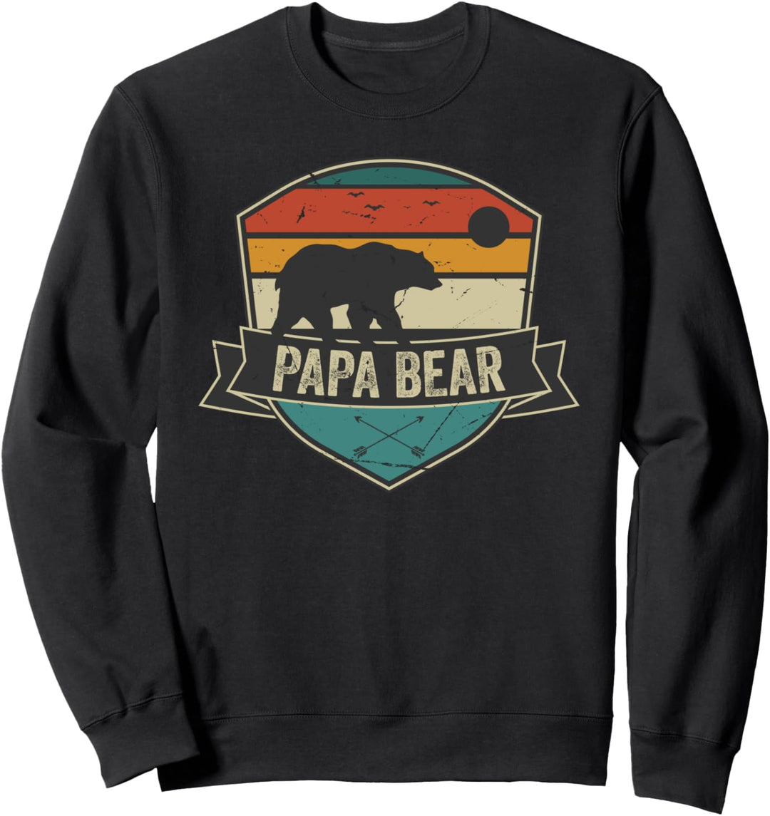 Vatertag Papabear Lustiger Papa Baby Bär Retro Vintage Sweatshirt