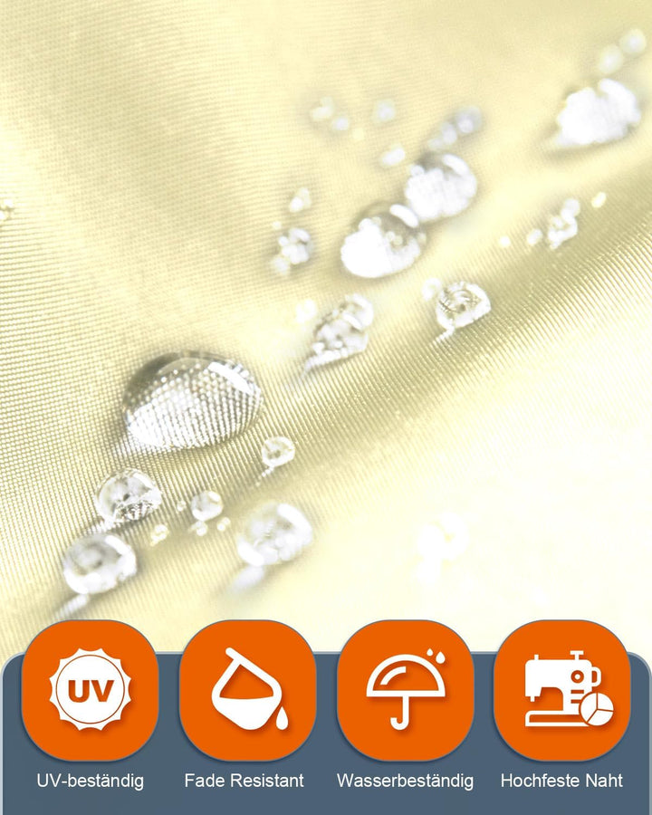 Sonnensegel Wasserdicht 3x4m Rechteckig, Premium HDPE 98% UV Atmungsaktiv, Mit Befestigung Set Und R