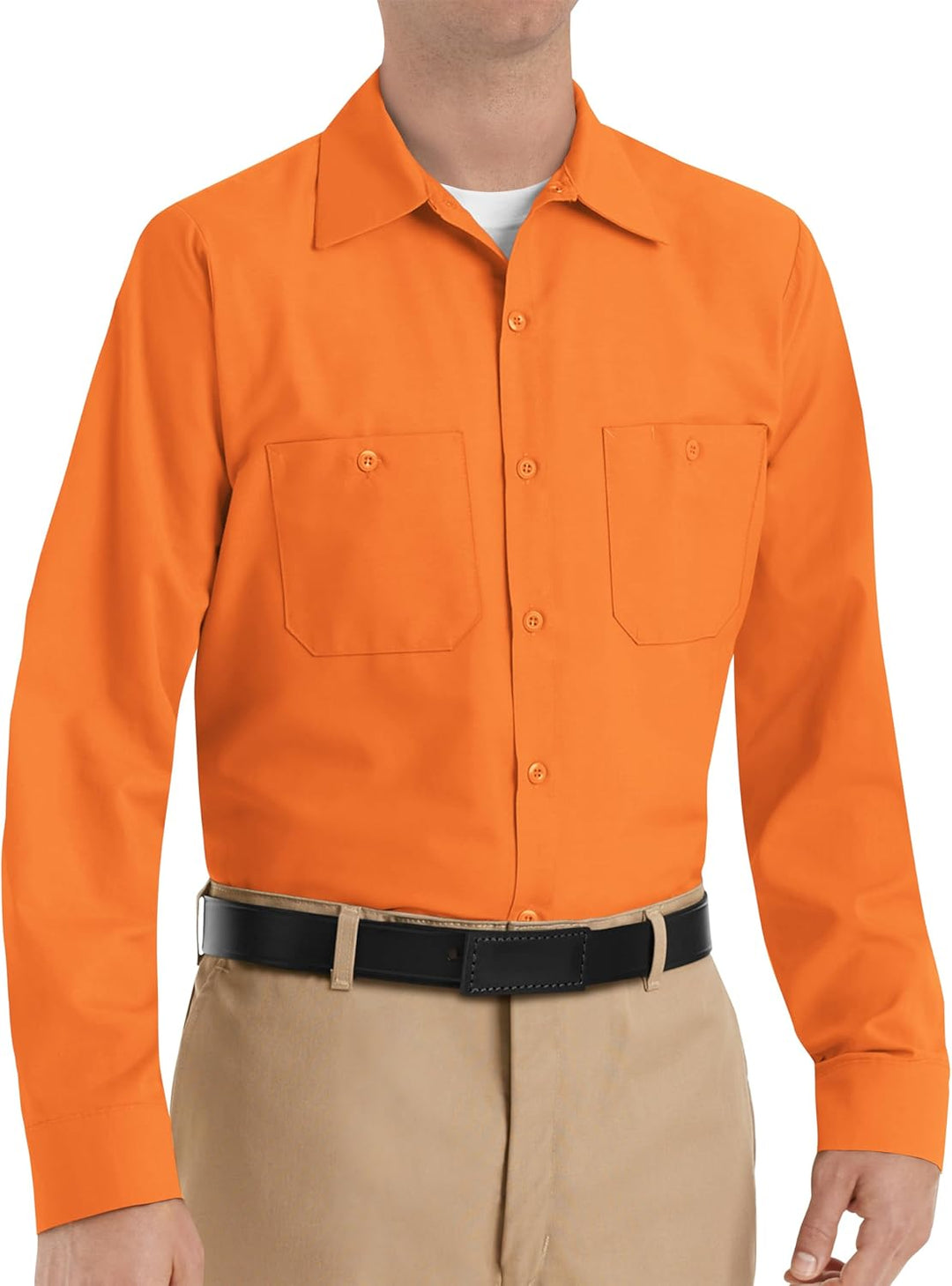 Red Kap Herren Short Sleeve Performance Tech Shirt Button-Down-Arbeitshemd (1er Pack) L Tall Orange,