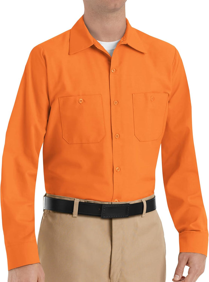 Red Kap Herren Short Sleeve Performance Tech Shirt Button-Down-Arbeitshemd (1er Pack) L Tall Orange,