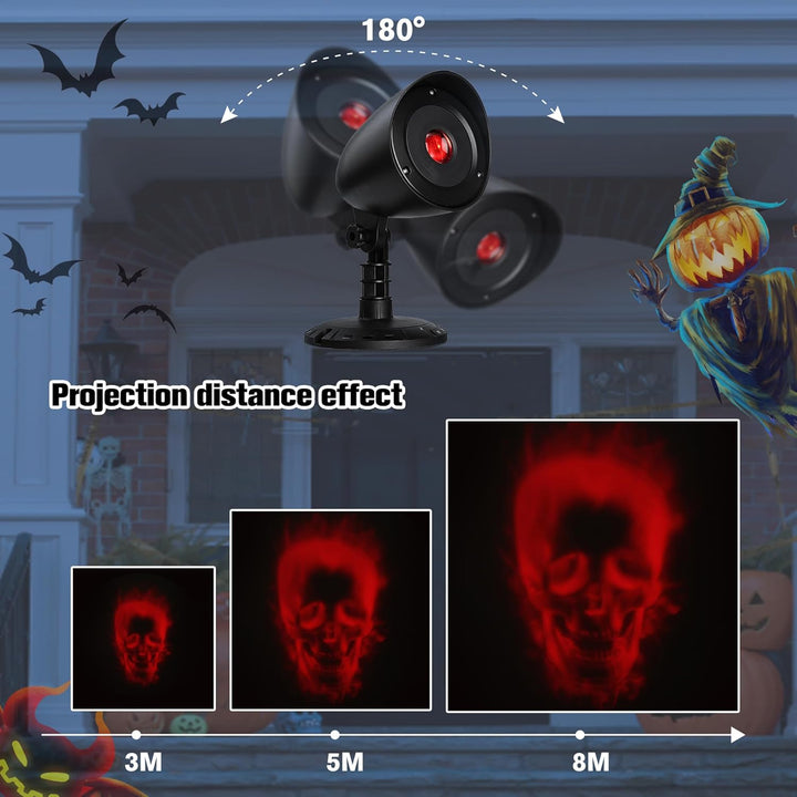 iShabao Halloween Deko Outdoor, 3D Dynamische Halloween Projektor mit Timer, Wasserdicht LED Projekt