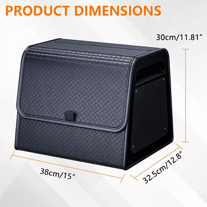 Auto Kofferraum Organizer Kleine Aufbewahrungsbox Auto Tasche Kofferraum mit Deckel PU-Leder& PP-Wab
