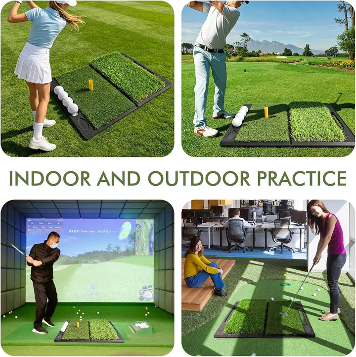 Golf Abschlagmatte 53.5 x 40 cm, Faltbare Golf-Schlagmatte, Tragbare Golf-Übungsmatte, Golf Übungsma