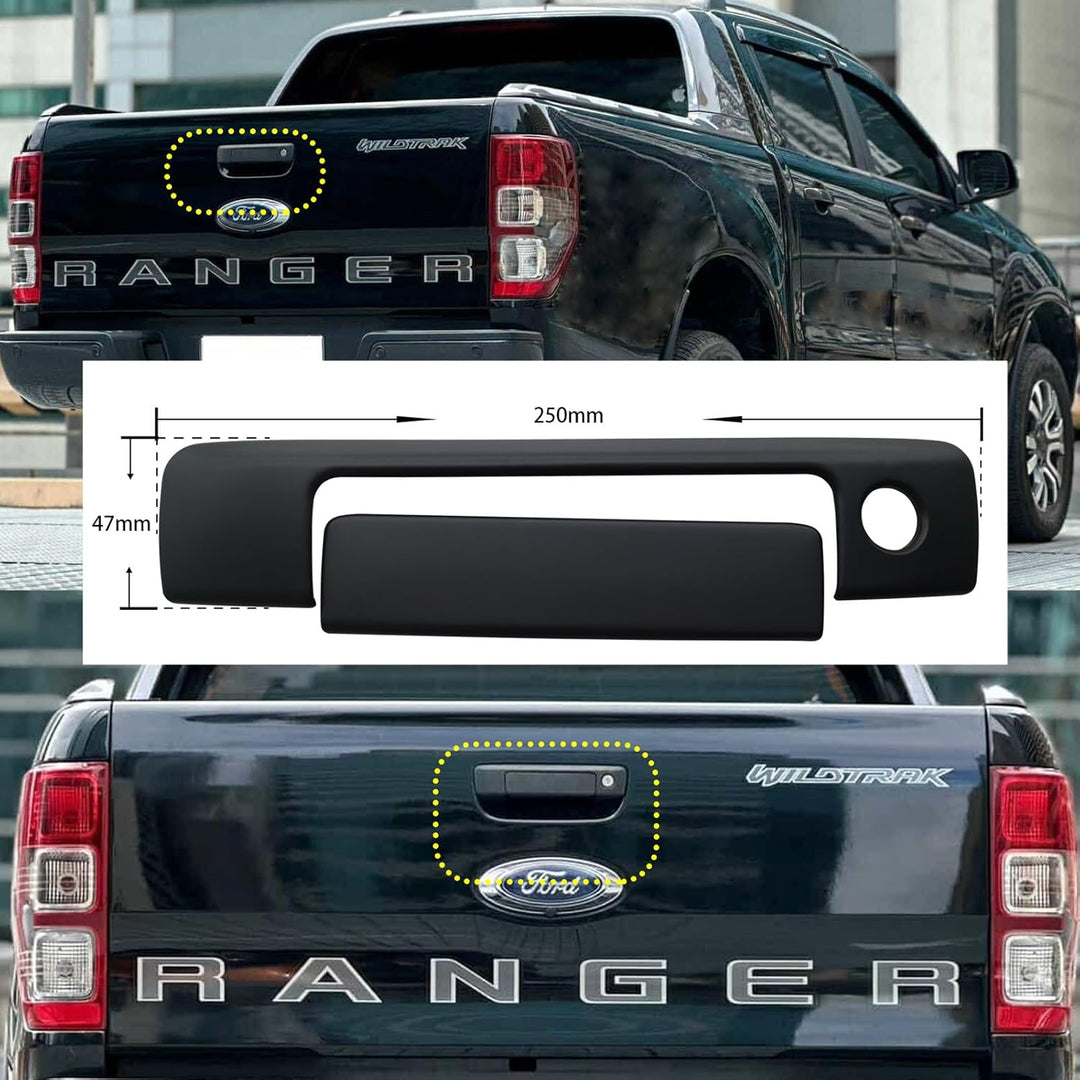 JHCHAN Heckklappenabdeckung Hintere Türgriffverkleidung für Ford Ranger Wildtrak T6 T7 T8 2012-2022
