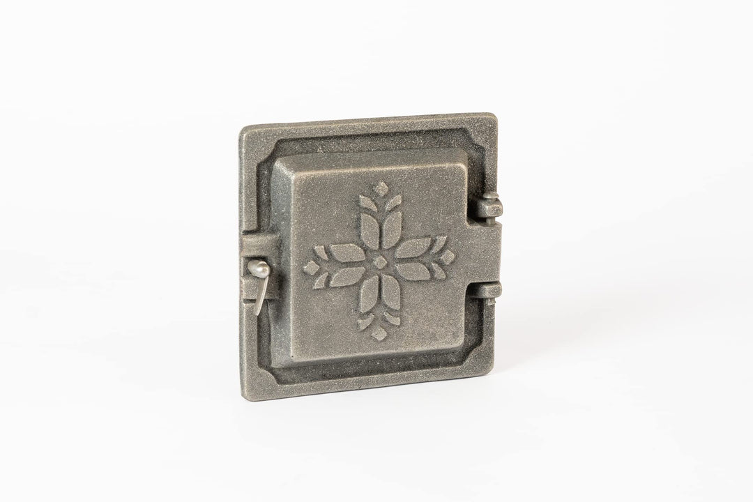 SEZAM Revisionstür für Öfen aus Gusseisen 14,6 x 4,5 x 14,6 cm, Kamintür - Klappe - Räumungstür, für