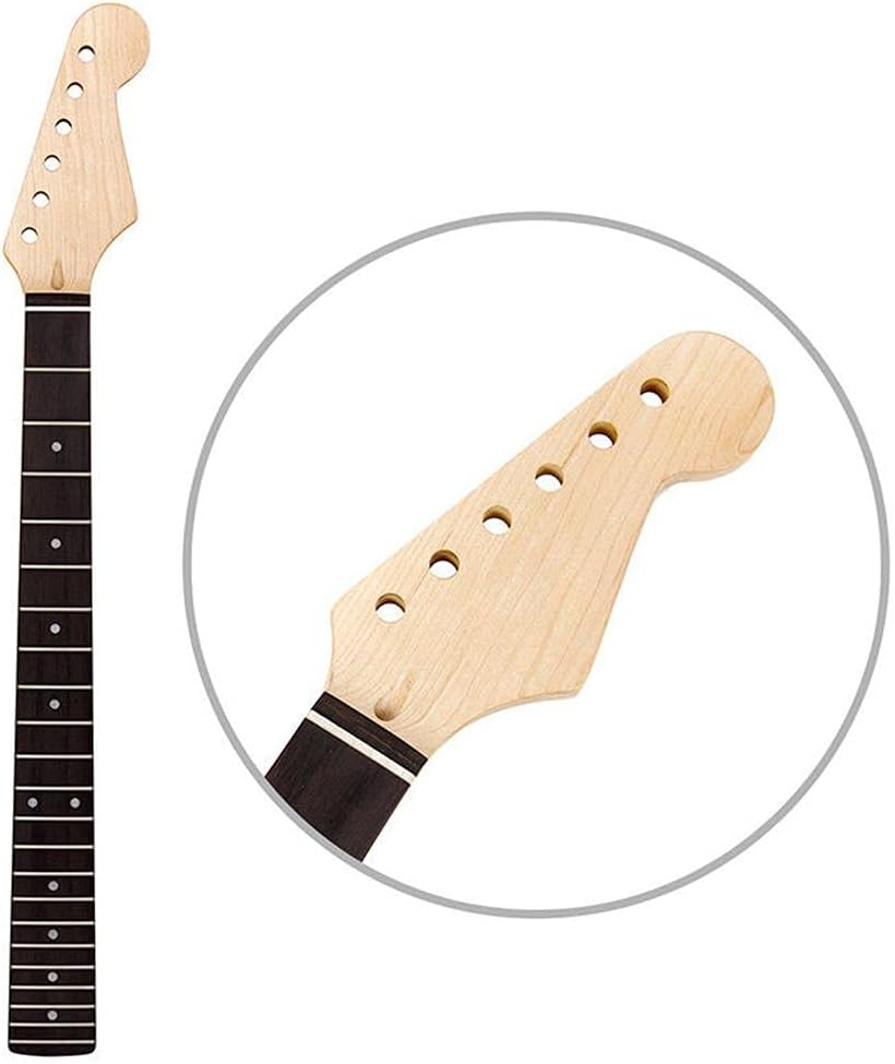BTSEURY Gitarrenhals mit 22 Bünden, Holzgriffbrett, Palisander-Griffbrett, E-Gitarren-Ersatz