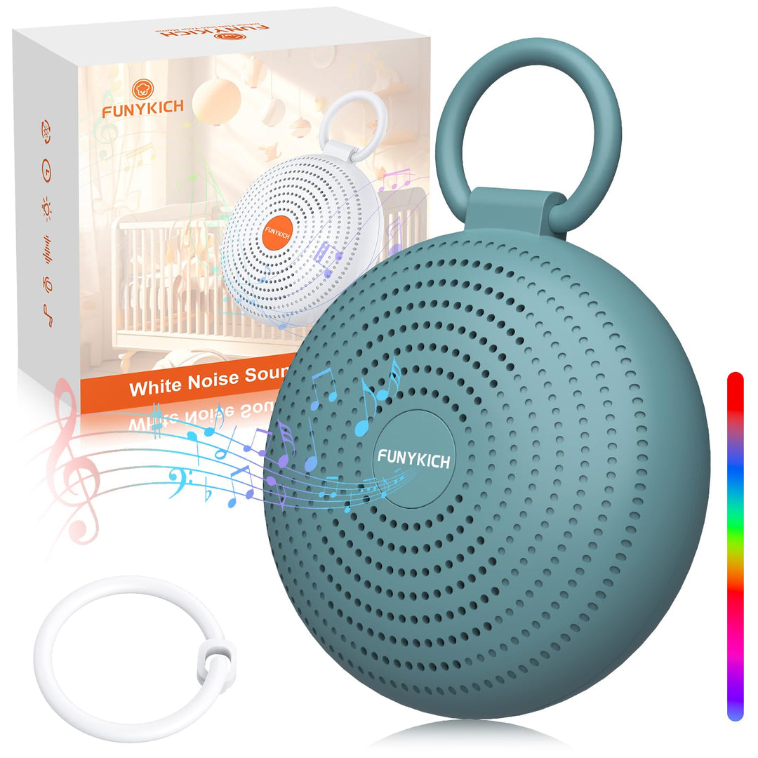 FUNYKICH White Noise Machine Baby, Tragbare Einschlafhilfe Weisses Rauschen für Erwachsene mit Aufna