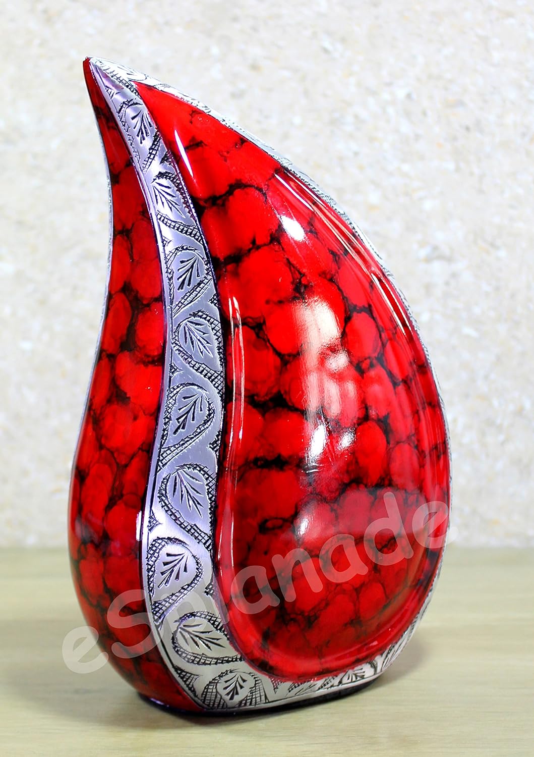 eSplanade Teardrop Urne Memorial Container Jar Pot | Urne | Urne aus Metall | Bestattungsurne (Feuer