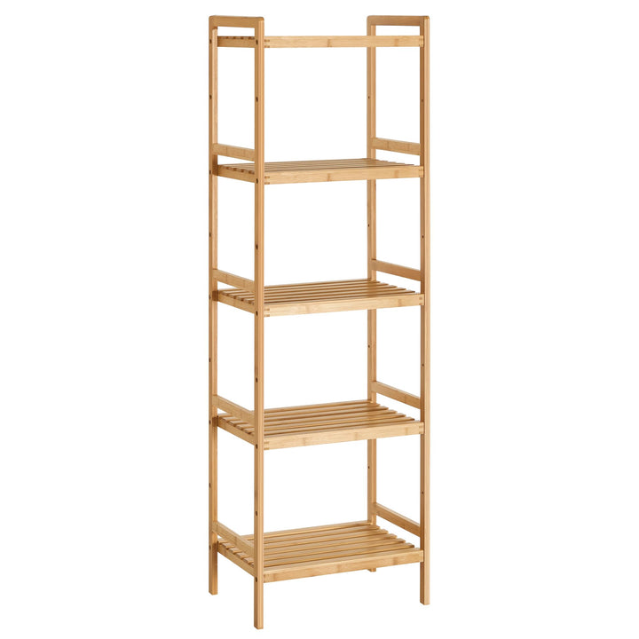 SONGMICS Bambus Regal, Küchenregal, Badregal, Bücherregal, Standregal mit 5 Ablagen, 31,5 x 45 x 142