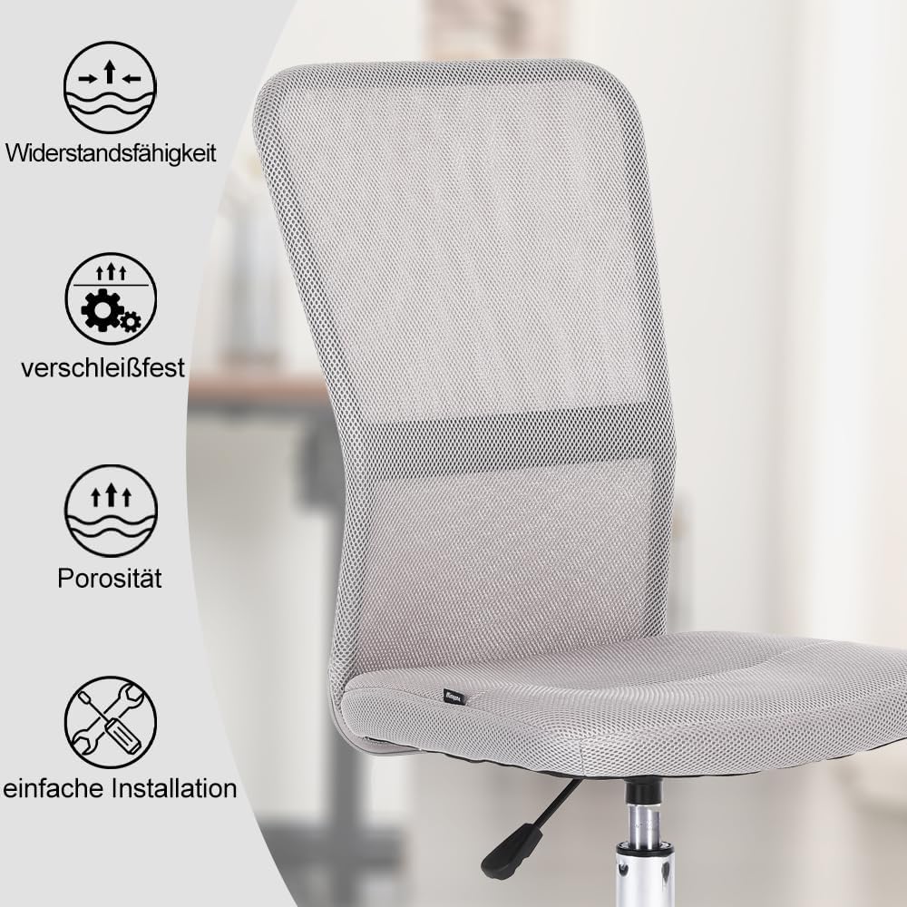 Mingone Bürostuhl Ergonomisch Schreibtischstuhl aus Mesh Höhenverstellbarer Drehstuhl 360° Drehbarer