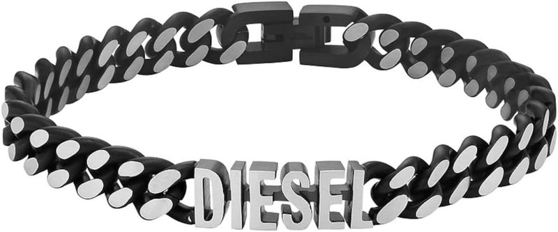 DIESEL Armband Für Männer Stahl, Länge: 208mm, Breite: 7.8mm Silber Edelstahlarmband, DX1386040