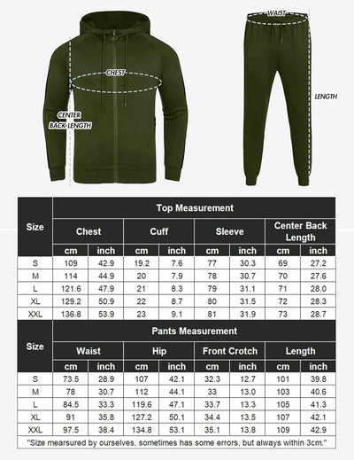 COOFANDY Herren Trainingsanzug Tracksuit Jogginghose Jogginganzug 2 Piece Hoodie Sportanzug Streatwe