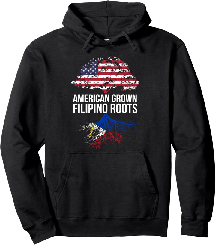 American Grown with Filipino Roots Pullover Hoodie