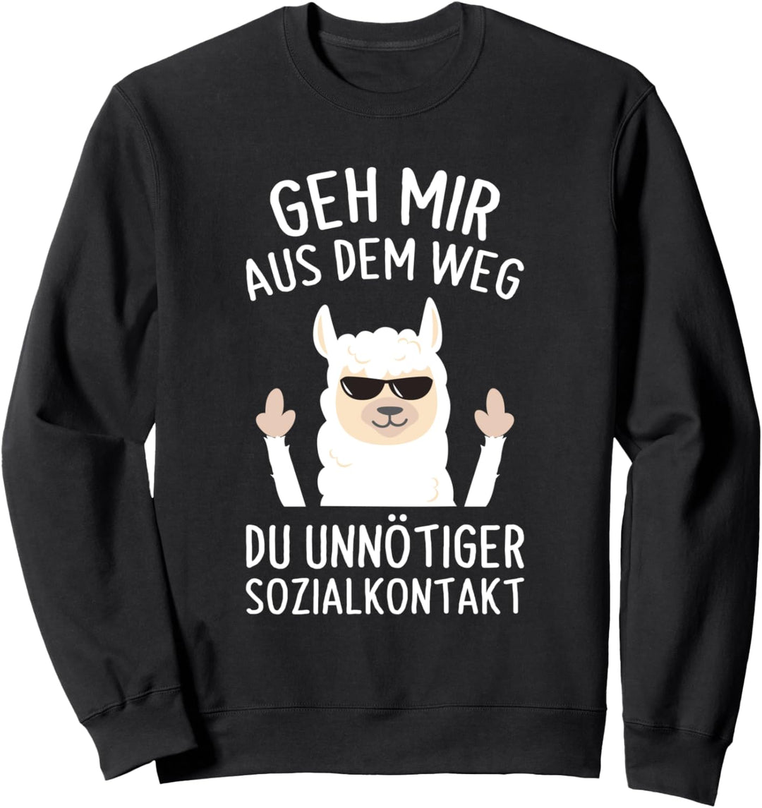 Geh Mir Aus Dem Weg Du Unnötiger Sozialkontakt Lama Spruch Sweatshirt