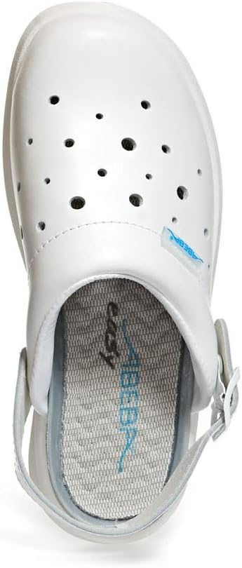 Abeba Clog 7630 - easy Glattleder weiss, perforiert, zertifiziert 35 EU, 35 EU