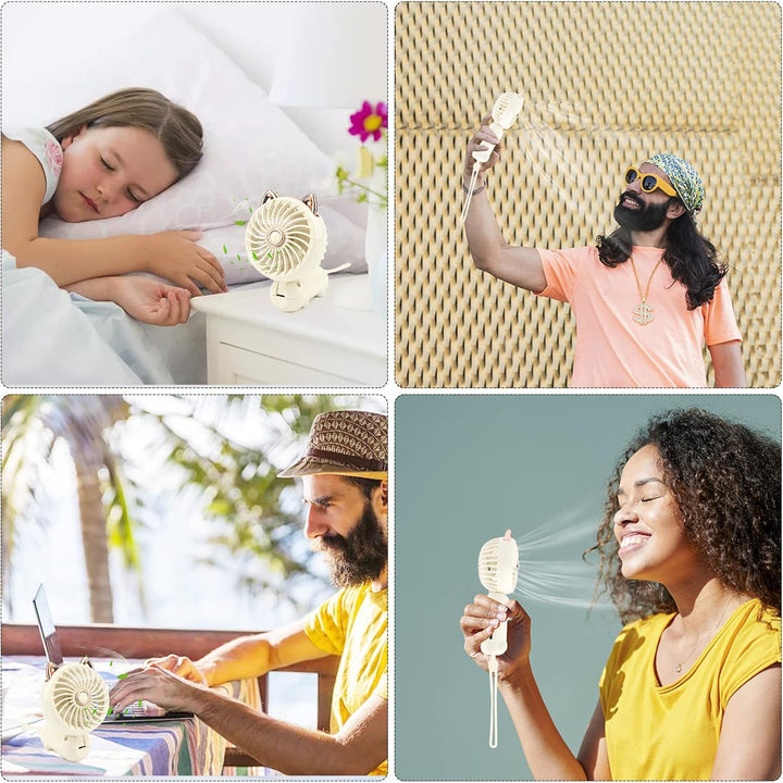Gukasxi Tragbarer Handventilator Faltbarer Mini USB Ventilator mit Wiederaufladbarem Akku Klein 3-Ga