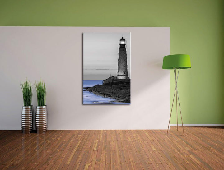 Pixxprint Alter Leuchtturm bei Sonnenuntergang als Leinwandbild/Grösse: 120x80 cm/Wandbild/Kunstdruc