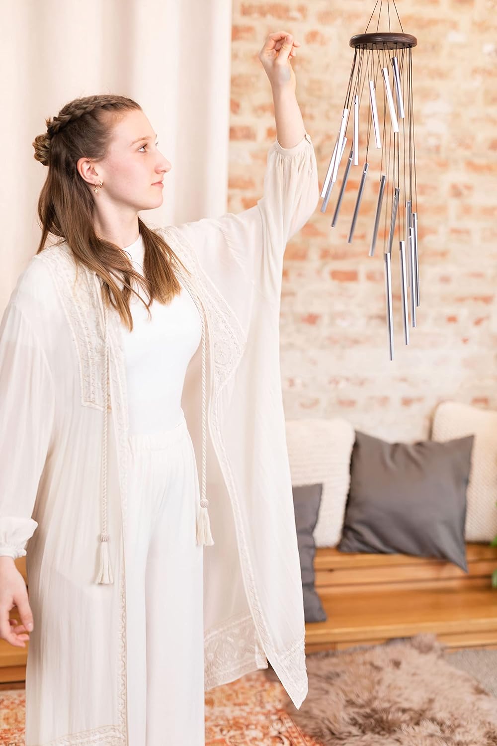 Sonic Energy Spiral Chime – Windspiel in Spiralenform mit 16 Klangstäben – für Garten u. Entspannung