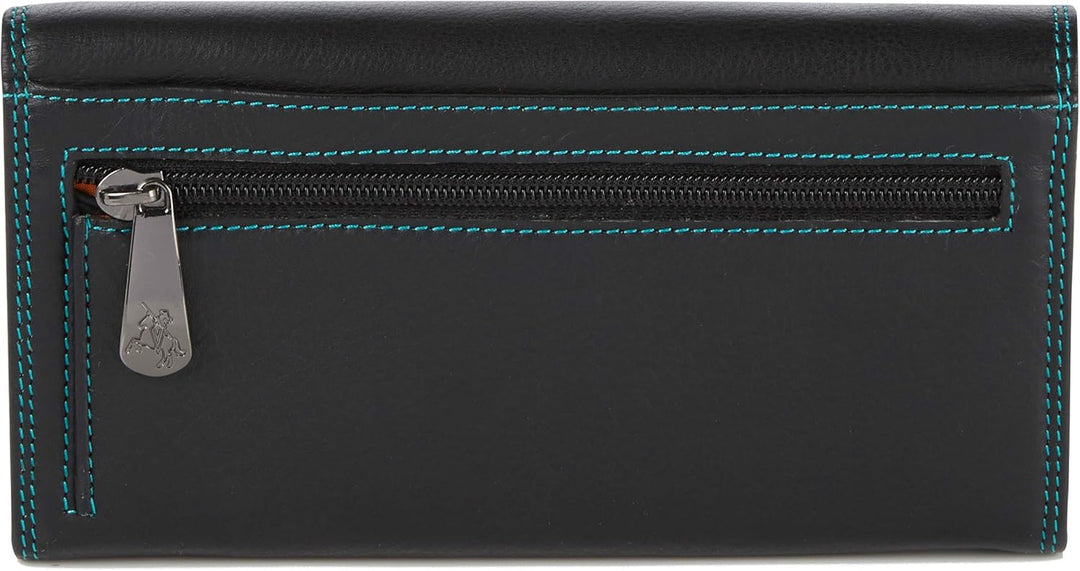VISCONTI ® Leder Portemonnaie Damen RFID Schutz Geldbeutel Damen Geldbörse Bifold Mehrfarbig Portmon
