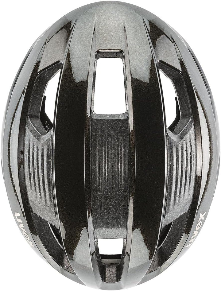UVEX Fahrradhelm Rennradhelm UVEX Rise CC WE Gr. 52-59 cm, Black goldflakes mat 52-56 cm, 52-56 cm