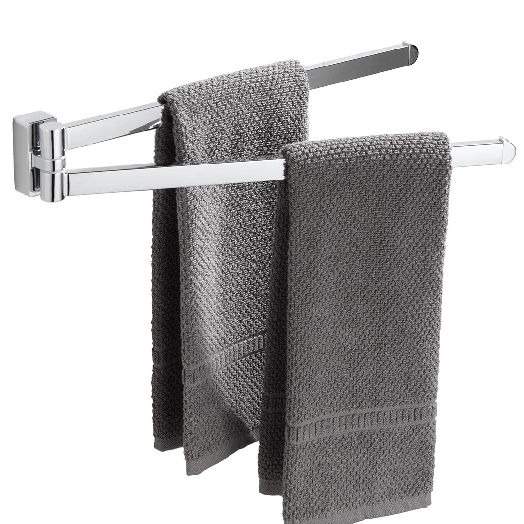 BGL Verchromter Handtuchhalter, Edelstahl, Wandmontage, Handtuchhalter mit 2 Schwenkstangen, Verchro