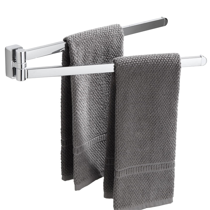 BGL Verchromter Handtuchhalter, Edelstahl, Wandmontage, Handtuchhalter mit 2 Schwenkstangen, Verchro