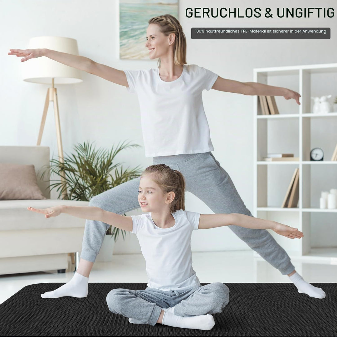 Extra Lang Yogamatte 214x76x0.6cm, Yoga Matte,rutschfest, Pilates-Gymnastikmatte, Sportmatte Fitness