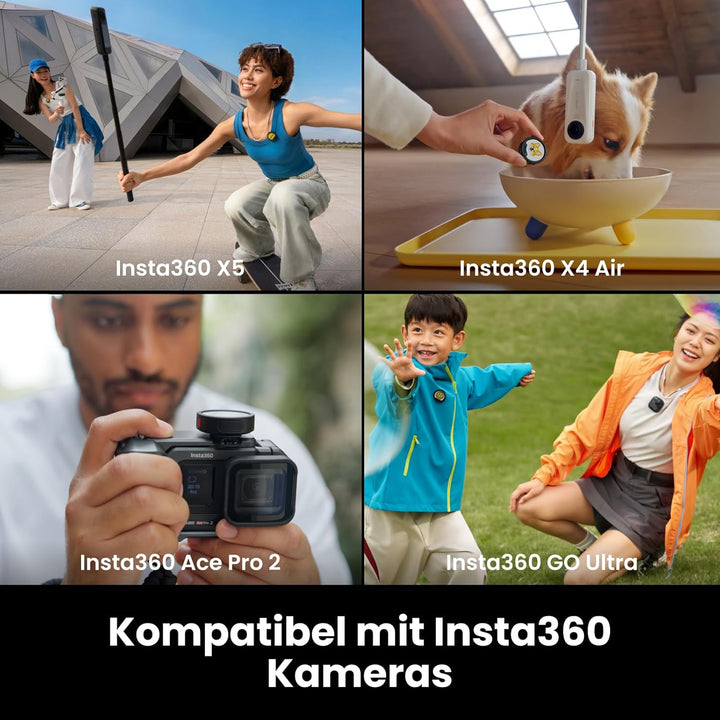Insta360 Mic Pro Transmitter Graphitschwarz, kabelloses Mini-Lavaliermikrofon für iPhone/Kamera/Andr