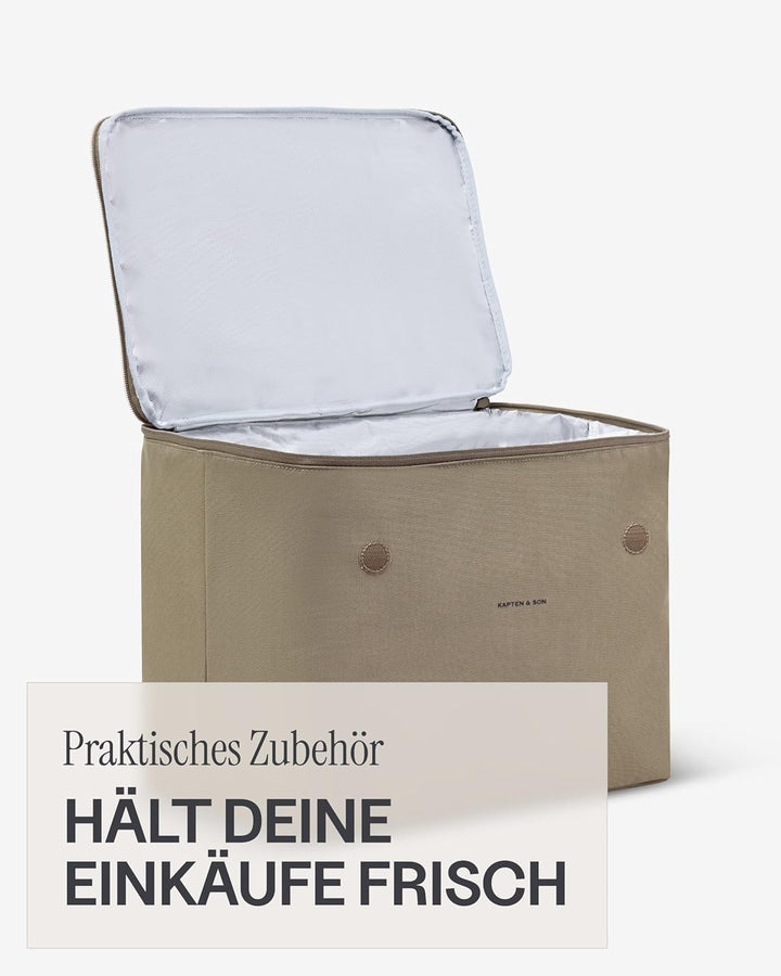 Kapten & Son Vaasa Cooling Inlay Large Khaki | 25L Thermotasche aus recyceltem PET für Shopping Bask