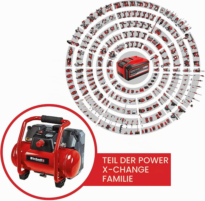 Einhell Akku-Kompressor TE-AC 36/6/8 Li OF Set Power X-Change (2x18V, Lithium-Ionen, max. 8 bar, 6 L