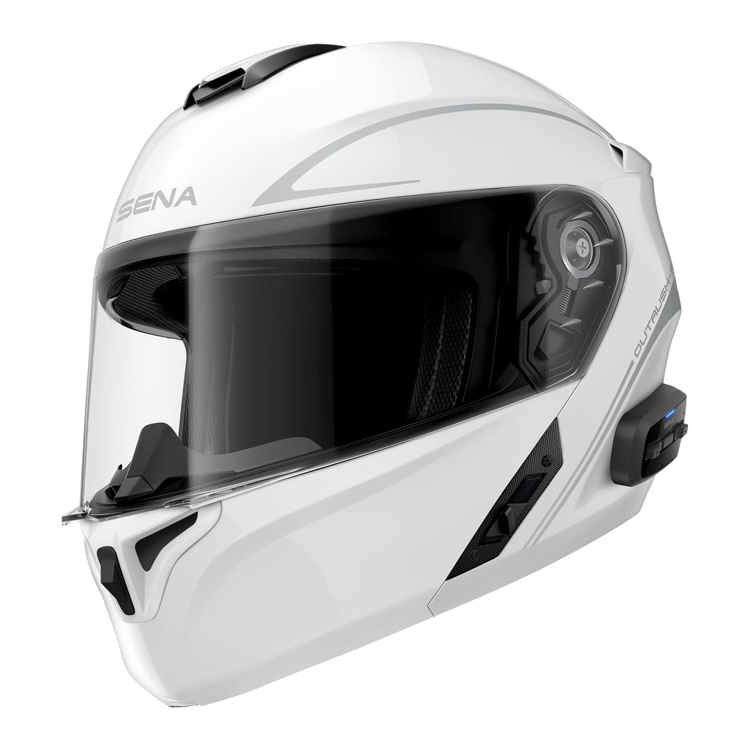 Sena Outrush R Bluetooth Klapphelm mit Intercomsystem (Weiss, M), Outrush R
