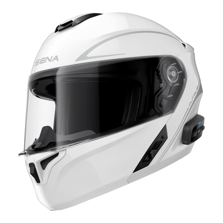 Sena Outrush R Bluetooth Klapphelm mit Intercomsystem (Weiss, M), Outrush R