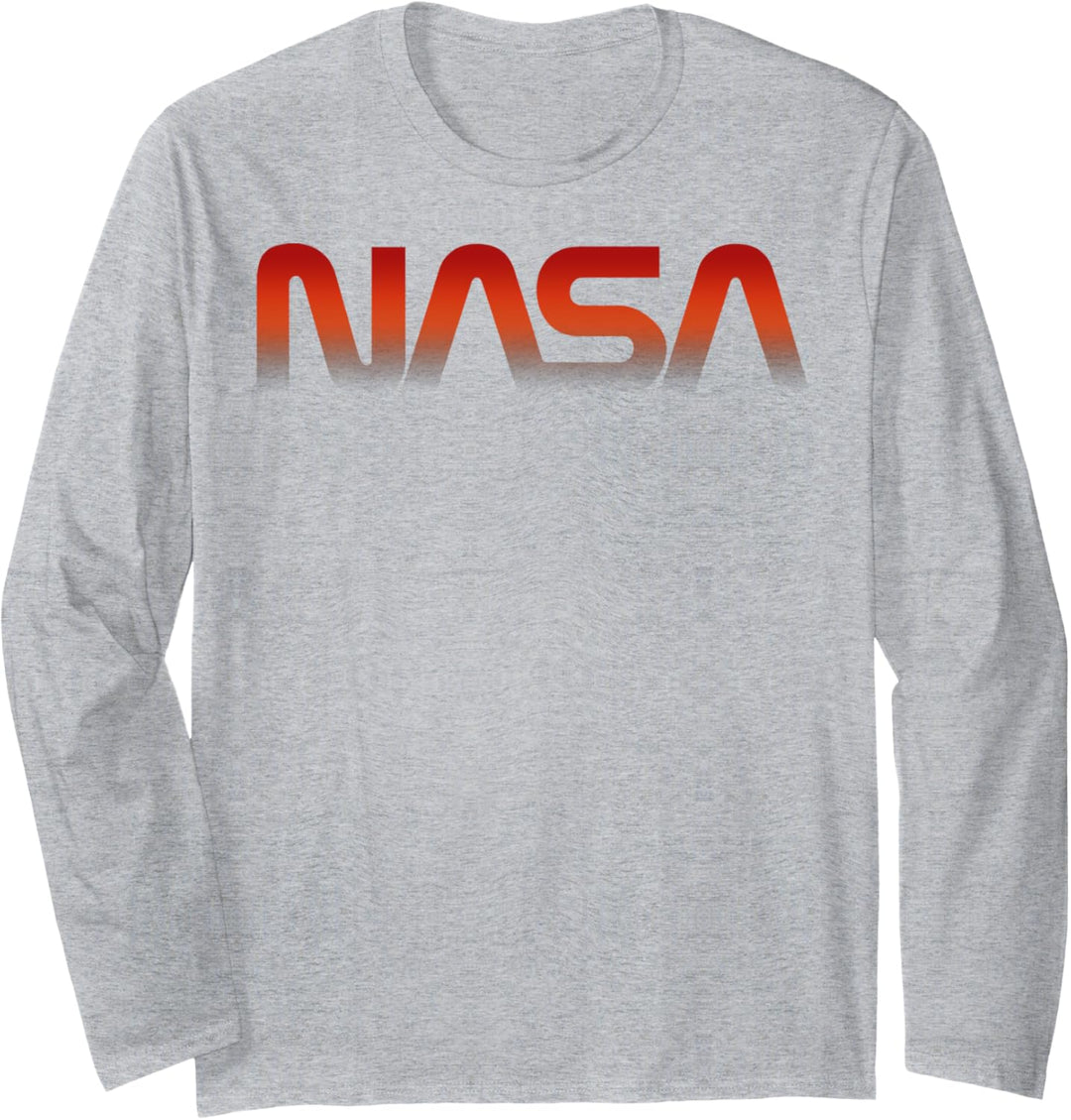 NASA Red Logo Fade Text Langarmshirt