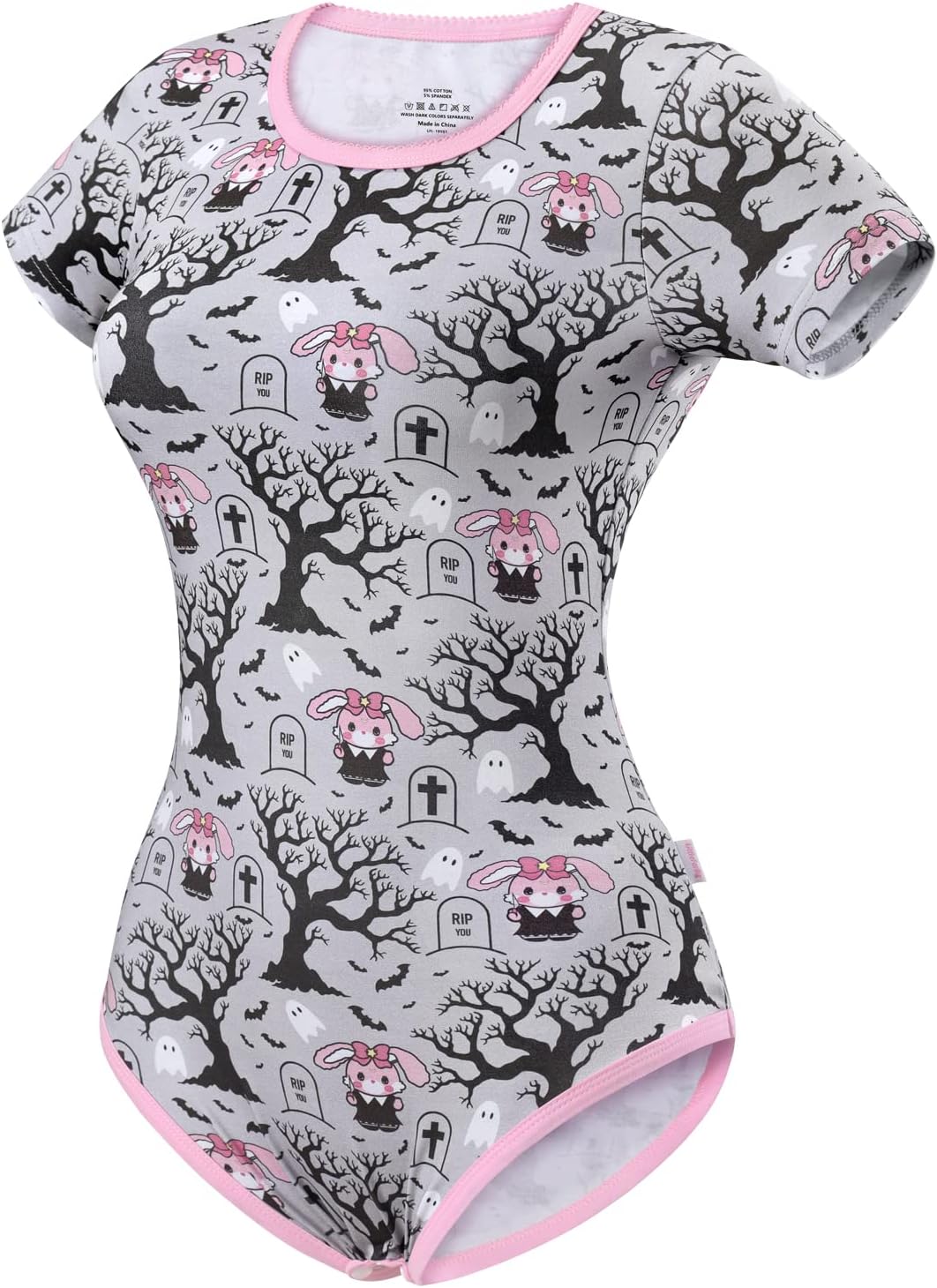 LittleForBig Baumwolle Strampler Onesie Pyjamas Bodysuit-Feeling Stabby Usagi Strampler XS Rosa, XS