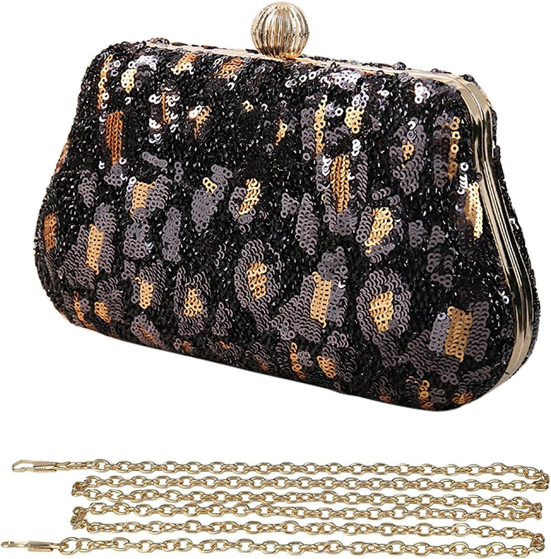 CORIOS Clutch Damen Luxus Abendtasche Glitter Handtasche Glänzend Umhängetasche Elegant Schultertasc