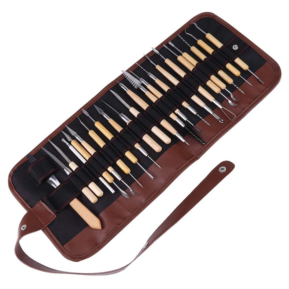 22pcs Keramik Carving Tool Set aus Holz Metall Ton Skulptur Moulding Tools Carving Tool Kit,Töpferwe