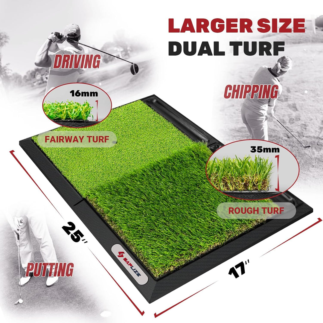 SAPLIZE Grosse Faltbare Golf-Schlagmatte, Enge Lie, Rough und Fairway für Driving, Chipping und Putt