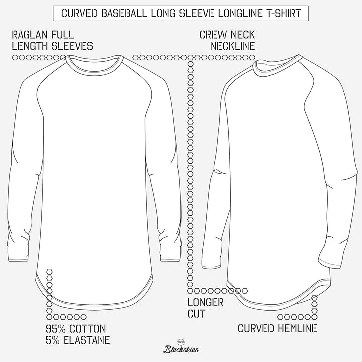 Blackskies Side Zip Langarm T-Shirt | Langes Oversize Fashion Basic Longsleeve Herren Longshirt Long