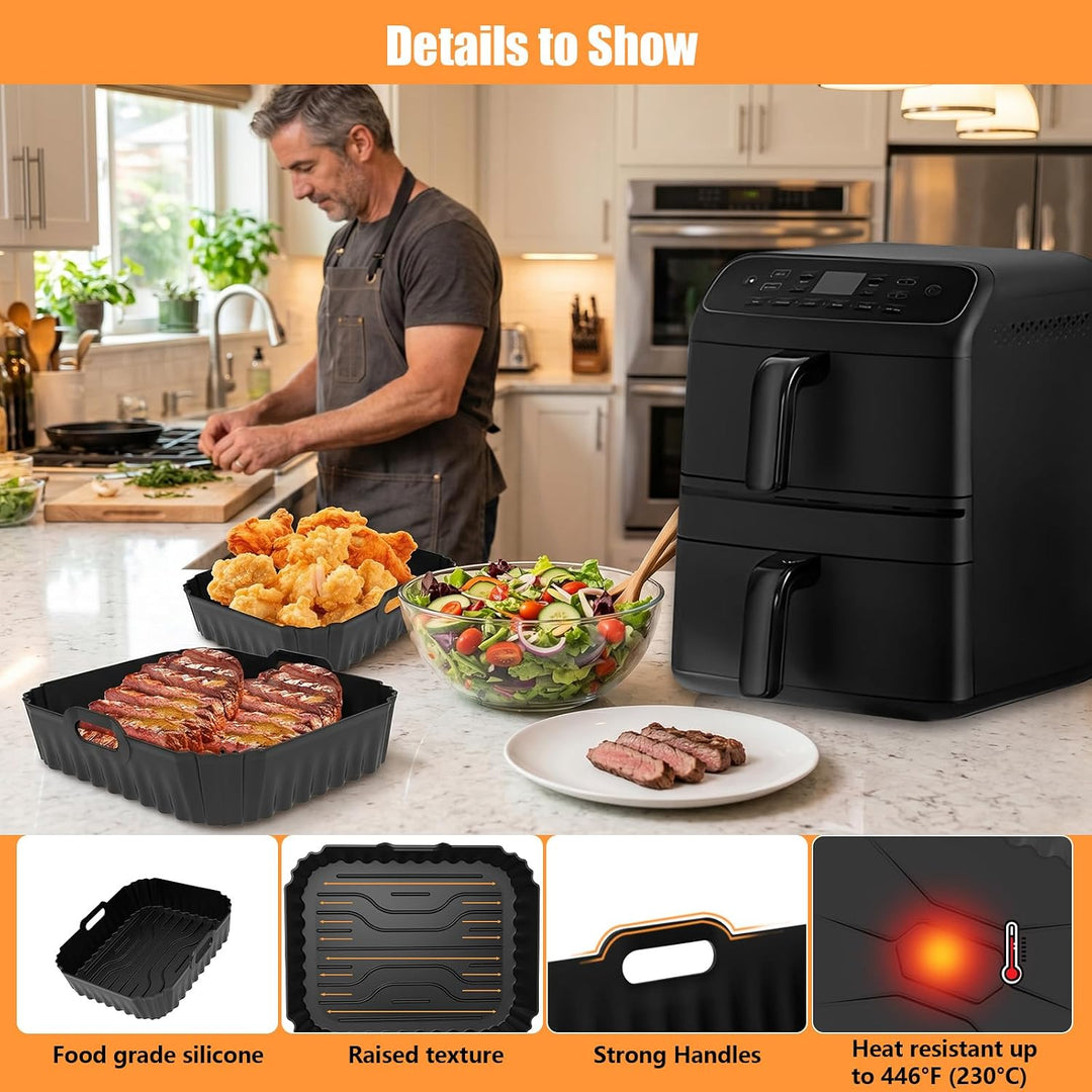 Heissluftfritteuse Zubehör für COSORI Turbo Tower Compact 8,6L Double Stack Airfryer(DC861), Silikon