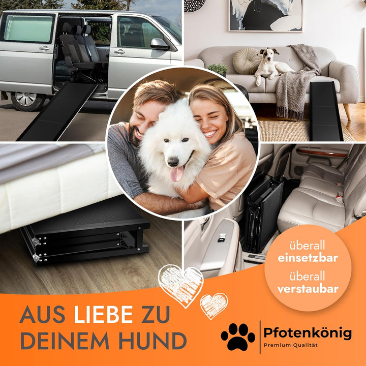 Hunderampe - 1,80 m Ultra-lang - [Einstiegstraum] - stabile Premium Hunderampe Auto klappbar - Anti-