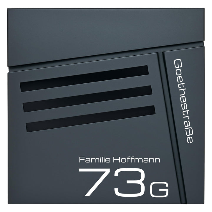 Verda Briefkasten mit Zeitungsfach, 2X Schlüssel, Postkasten Designer Wandbriefkasten, individueller