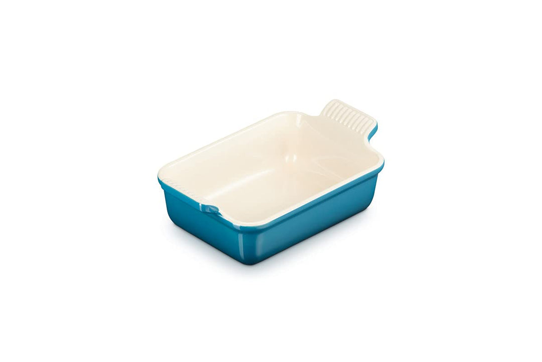 Le Creuset Rechteckige Auflaufform Tradition aus Steinzeug, 19 cm, 1.1 Liter, Deep Teal, 71102196420