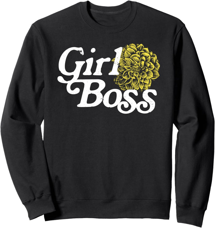 Girl Boss Dahlia Flower - Female Empowerment Minimalist Sweatshirt