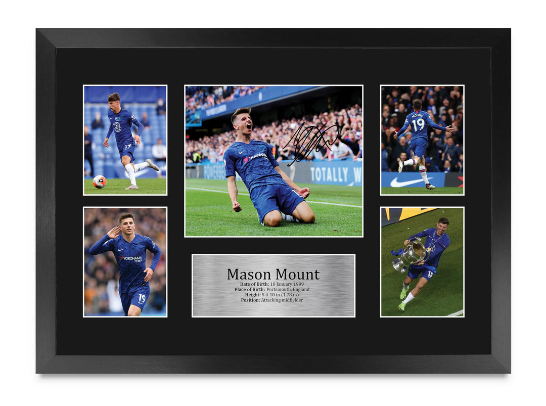 HWC Trading FR A3 Mason Mount Geschenke Gedruckt, Signiert Autogramm Bild, Für Fussball-Fans Und Anh