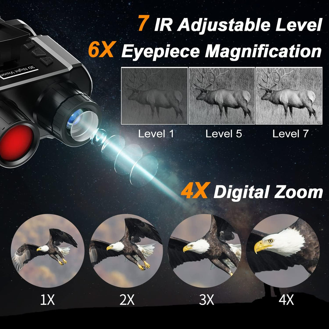 Nachtsichtgerät, Nachtsichtbrille Kompatibel mit Fast Mich Helm, 8-facher Digitaler Zoom, 7-Gang Inf